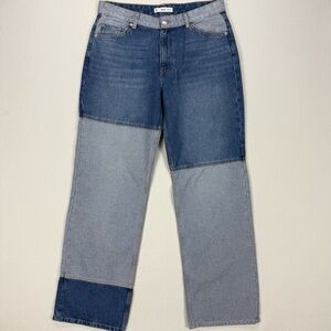 Mango Dorotea Patchwork Jeans Wide Leg